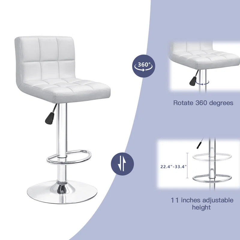 Everything Home Swivel Upholstered Counter Stool with Metal Frame