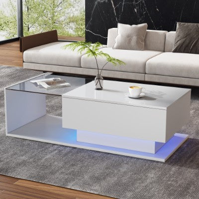 LED Coffee Table, Modern High Gloss Coffee Table