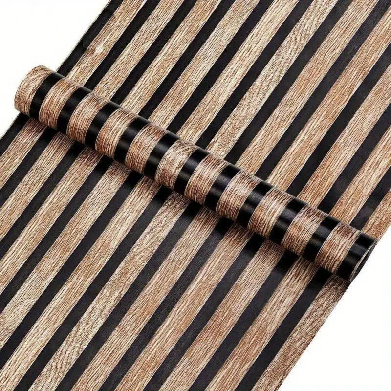 Wood Slat Pattern Wallpaper, 1 Count Self Adhesive Waterproof Wallpaper, Removable Vinyl Wall Decor for Bedroom, Living Room, Kitchen Decor