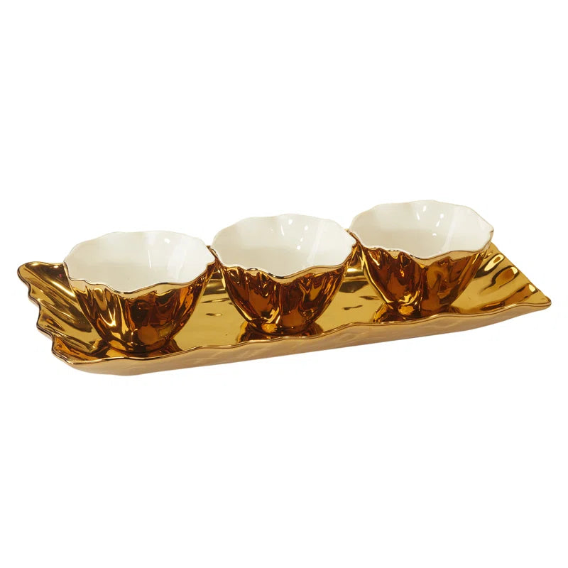 Coast 4Pc Tray and Condiment Bowls 14.25In X 6In