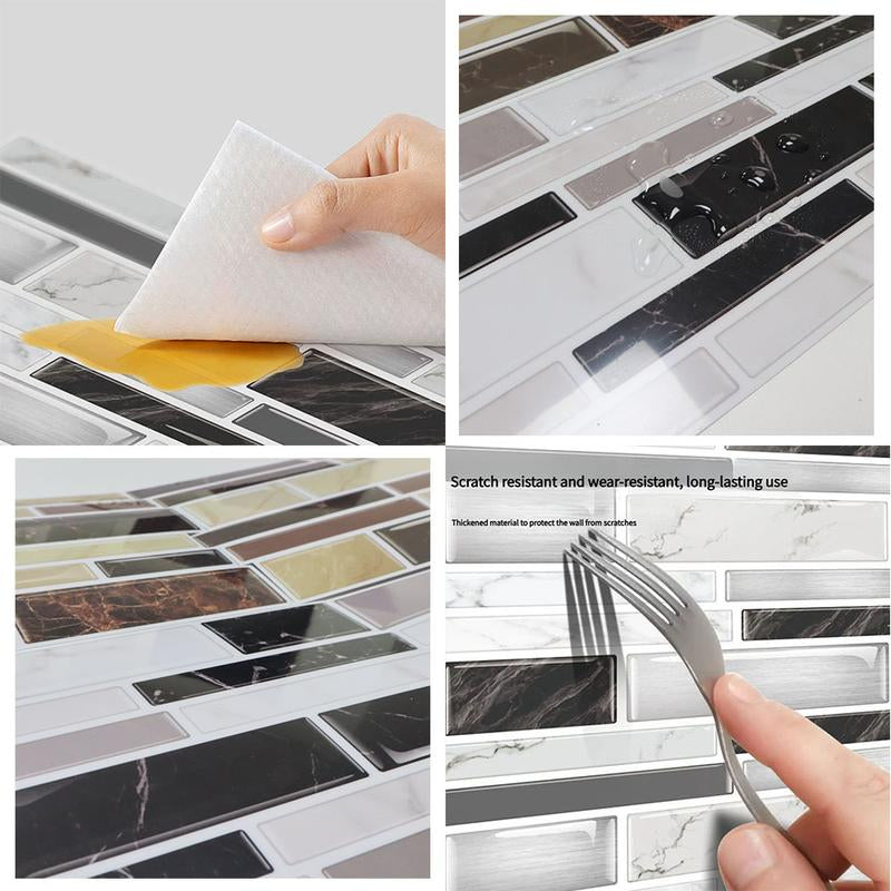 Aozey Marble Pattern Wall Sticker, 26 Pcs Backsplash Stick Tiles, Self-Adhesive Wall Stickers, Peel & Stick Wall Decal, Kitchen Bathroom Wall Decor Decorative Decorations Supplies Stars Ornaments