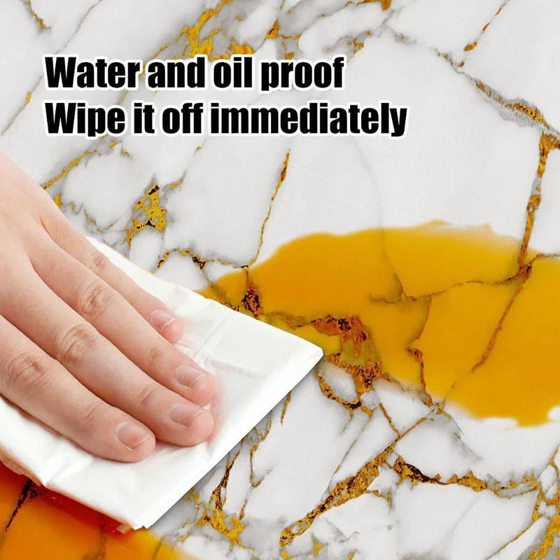 Marble Pattern Wall Sticker, Self Adhesive Wall Paper, Waterproof & Moisture-Proof Wall Sticker, Wall Decor for Home Bathroom Living Room Kitchen Bedroom, Marble Pattern Wallpaper