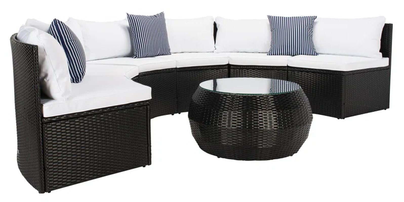 Cabble Wicker 6 - Person Patio Conversation Set with Cushions