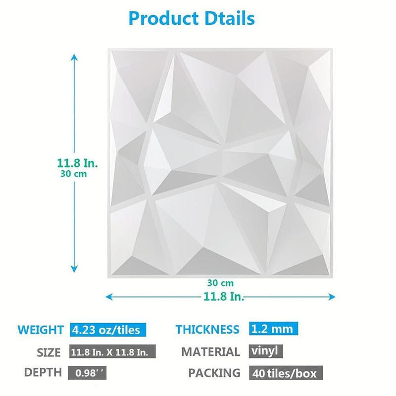 3D Art Wall Panel, Modern Decorative Wall Panel, Waterproof 3D Tiles Decor for Gaming Room Bedroom Living Room Hotel