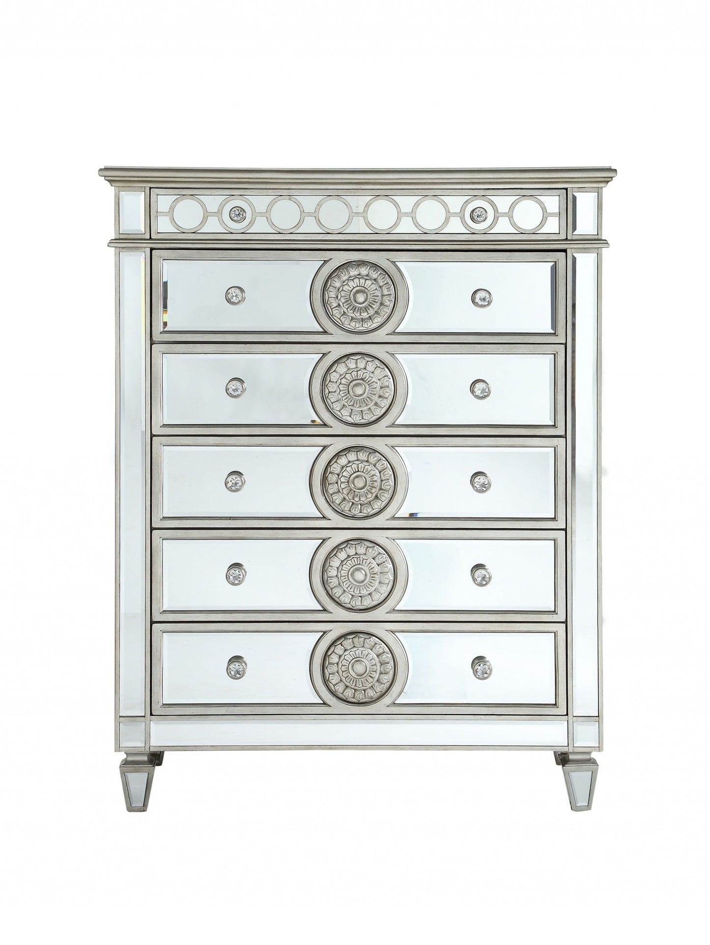 21" X 44" X 56" Mirrored Wood Chest-1