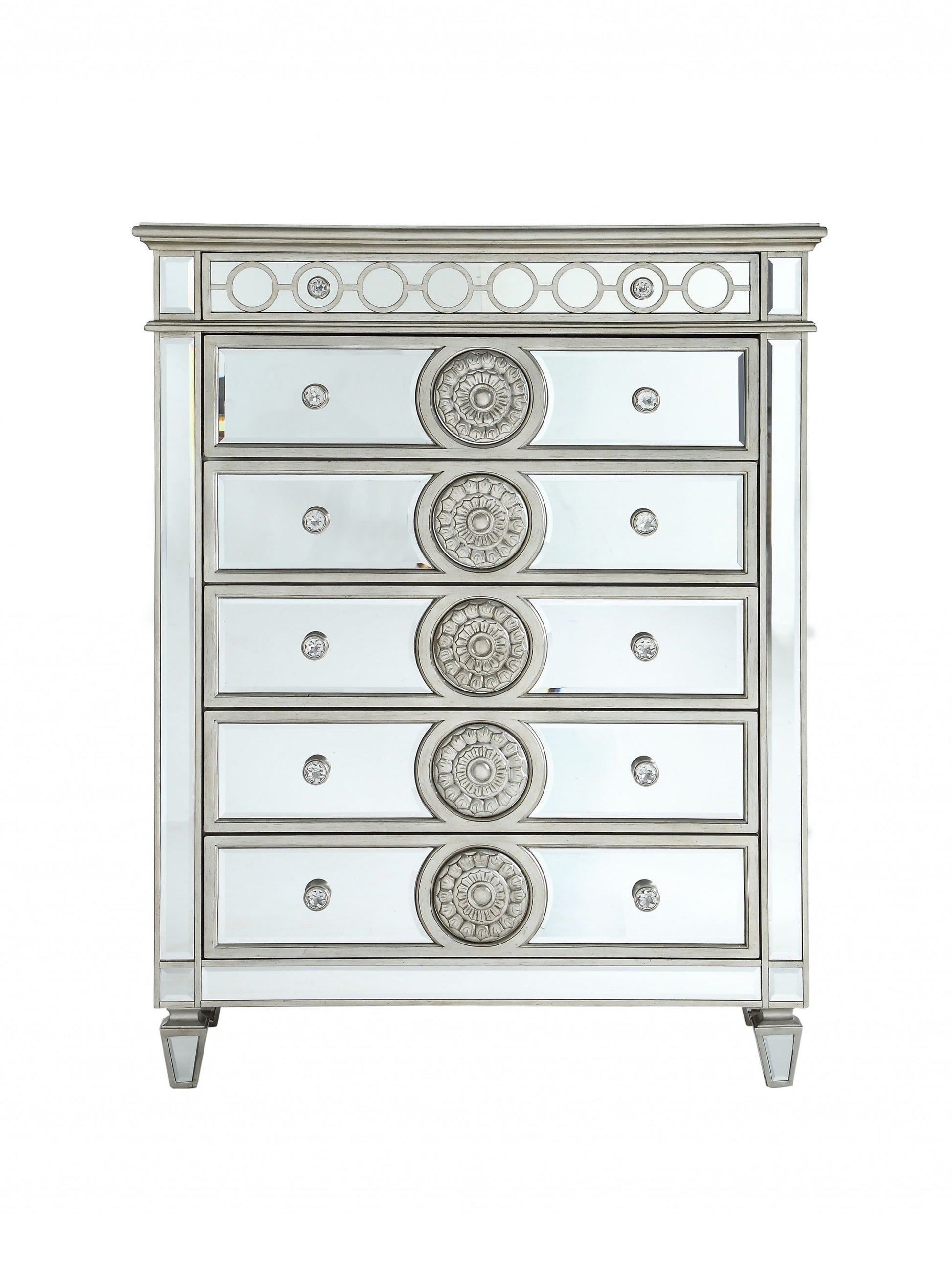 21" X 44" X 56" Mirrored Wood Chest-1