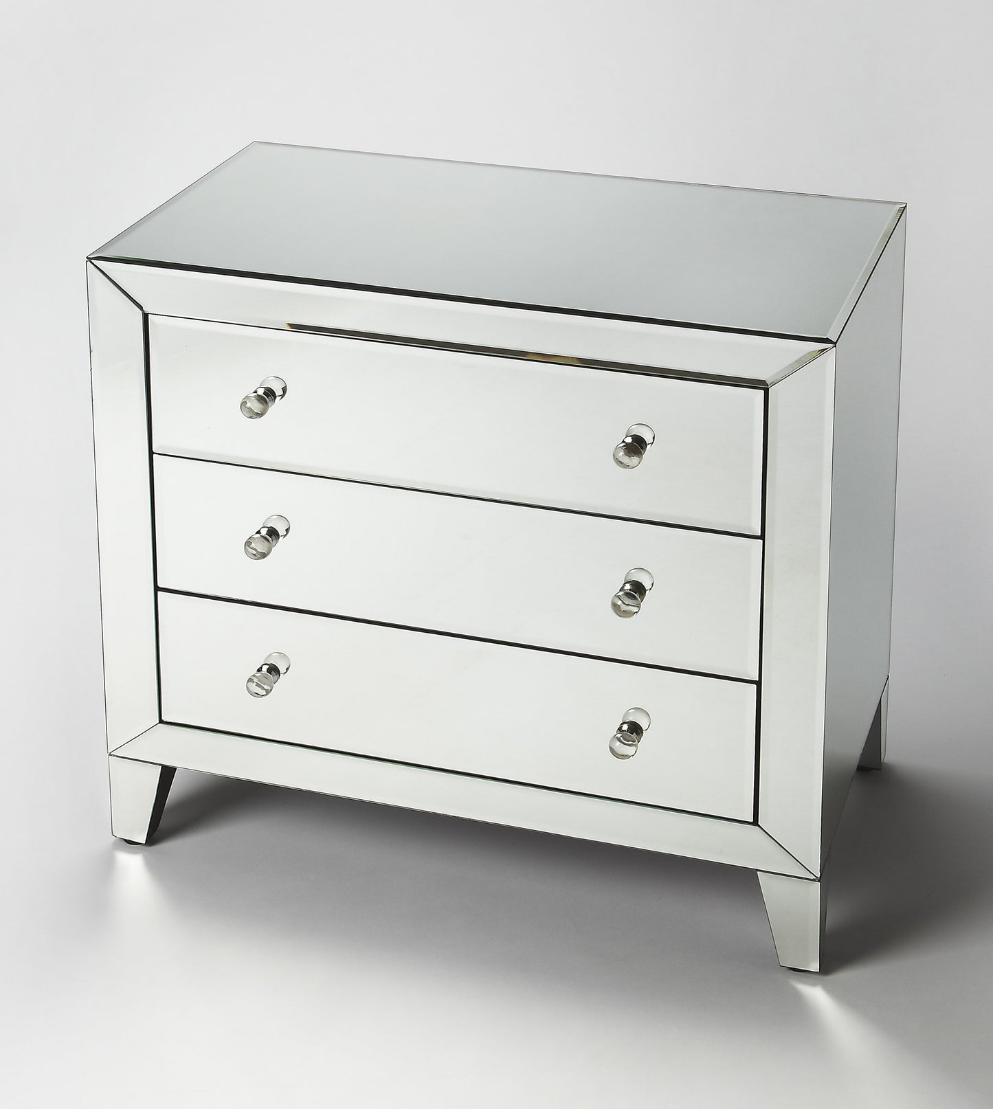 30" Clear Glass Three Drawer Chest-8