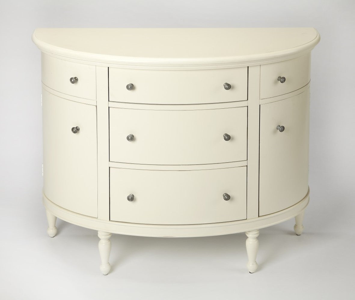 41" White Solid Wood Five Drawer Sideboard with Two Doors-6