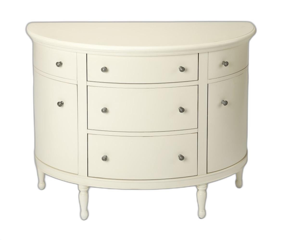 41" White Solid Wood Five Drawer Sideboard with Two Doors-1