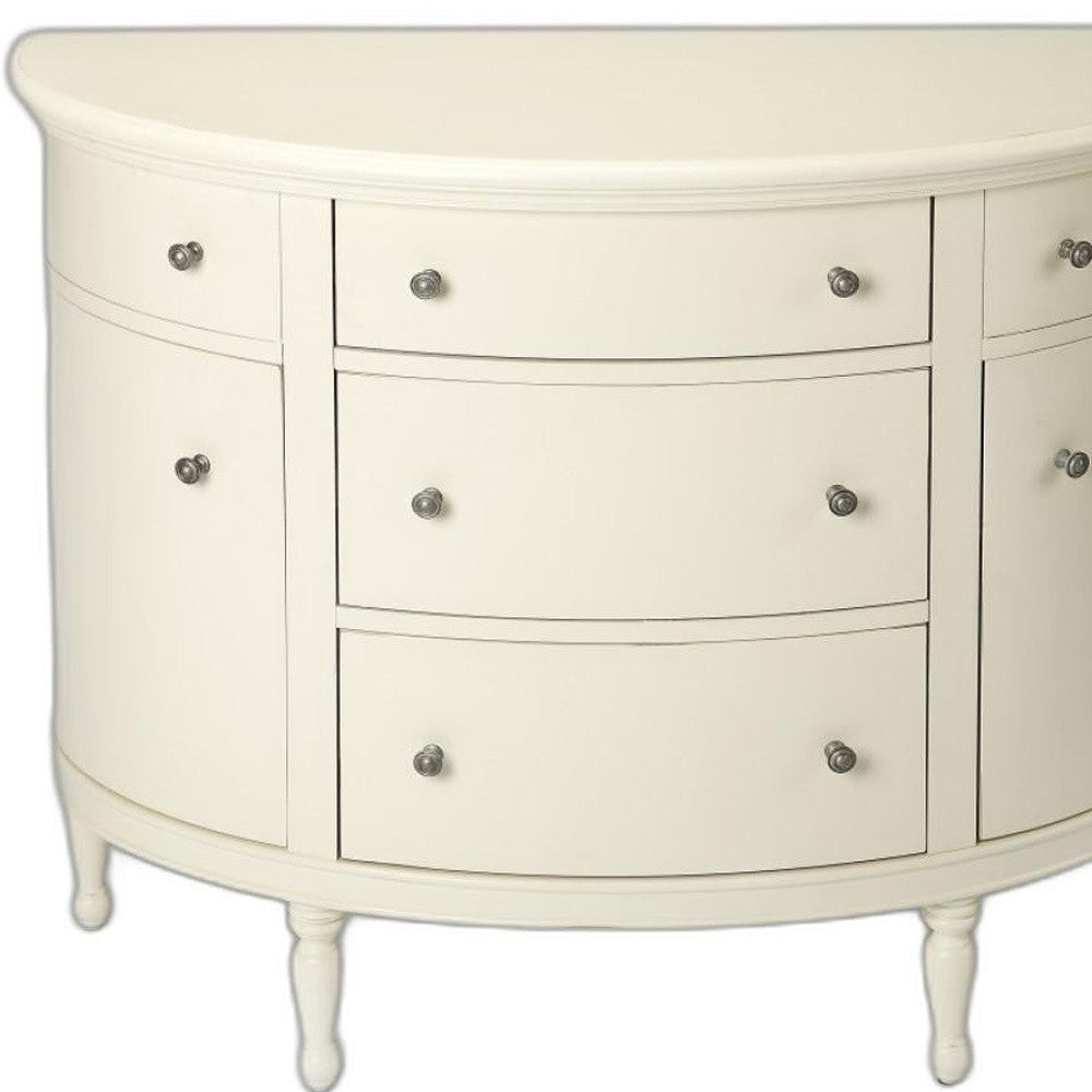 41" White Solid Wood Five Drawer Sideboard with Two Doors-3