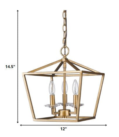 Kennedy 3-Light Antique Gold Pendant With Crystal Bobeches-5