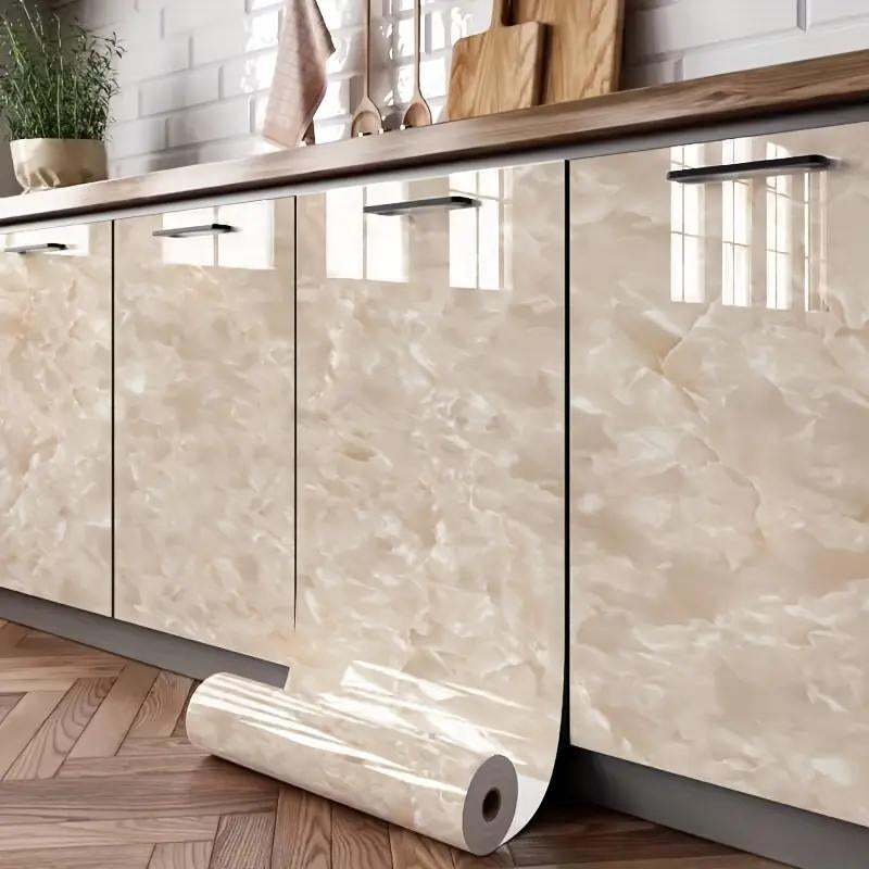 Marble Pattern Wallpaper, Self Adhesive Wall Sticker, Waterproof & Oil-Proof Wall Decal, Wall Decor for Home Kitchen Living Room Bedroom
