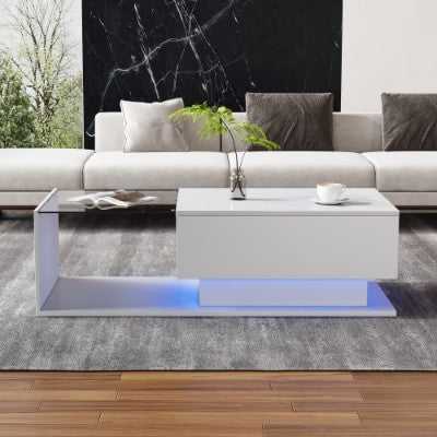 LED Coffee Table, Modern High Gloss Coffee Table