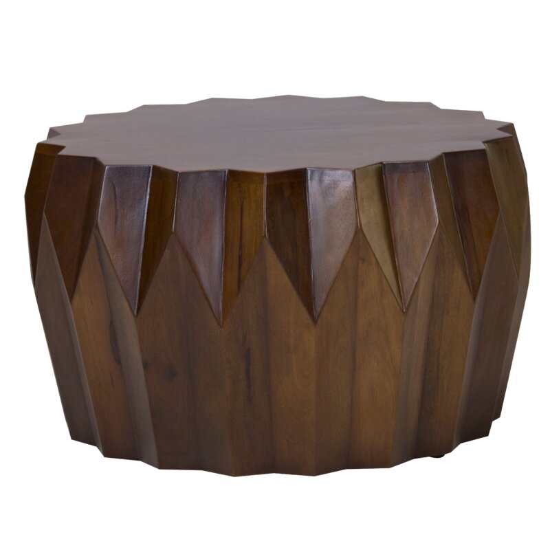29" Brown Solid Wood Octagon Coffee Table-0