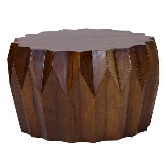 29" Brown Solid Wood Octagon Coffee Table-0