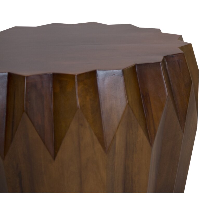 29" Brown Solid Wood Octagon Coffee Table-5