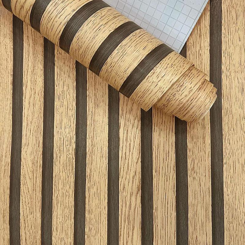Wood Slat Pattern Wallpaper, 1 Count Self Adhesive Waterproof Wallpaper, Removable Vinyl Wall Decor for Bedroom, Living Room, Kitchen Decor
