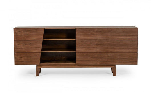 Vintage Style Walnut Veneer Six Drawer Dresser-0