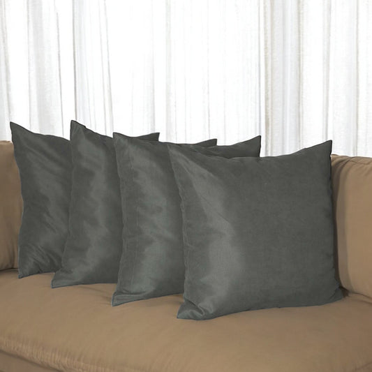 Set of Four Gray Throw Pillow Cover-0