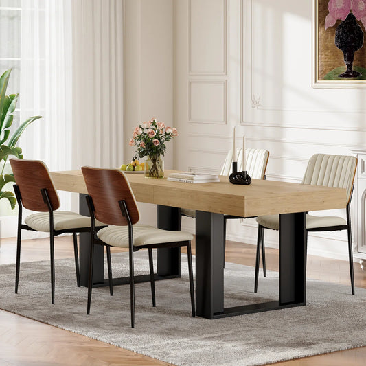 4 - Person Dining Table Sets With Rectangular Extendable Dining Table & 4 Upholstered Chairs
