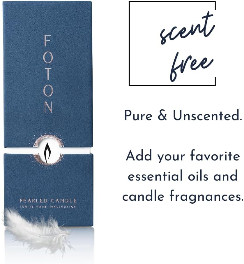 Pearled Candle 18 Oz - Unscented Non Toxic Luxury Long Lasting Powder Candles - Lasts up to 120 Hours - Refillable Candle Sand with 30 Wicks for Candle Making - Pure & Unscented