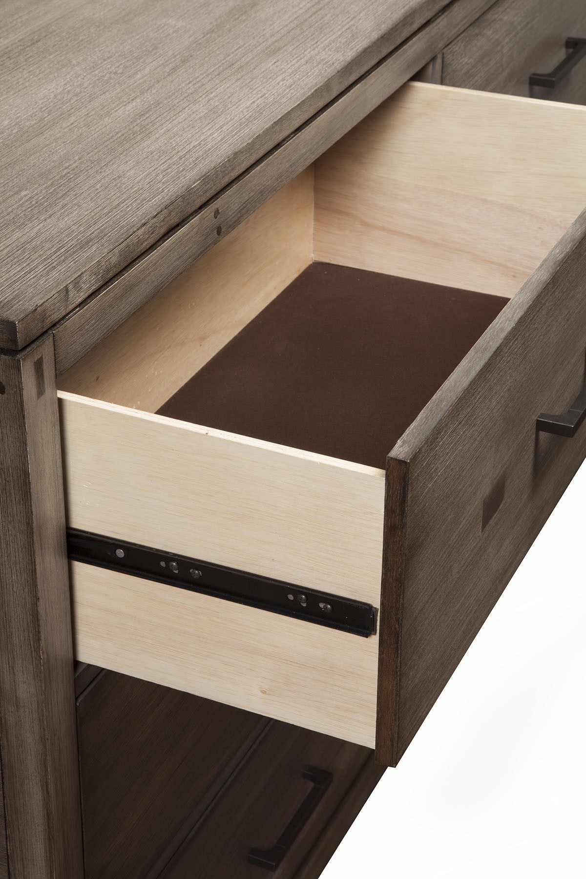 60" Gray Solid Wood Six Drawer Double Dresser-2