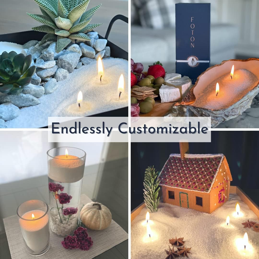 Pearled Candle 18 Oz - Misty Monte Sandalwood Jasmine Scented Non Toxic Luxury Long Lasting Powder Candles up to 120 Hours - Refillable Candle Sand with 30 Wicks for Candle Making