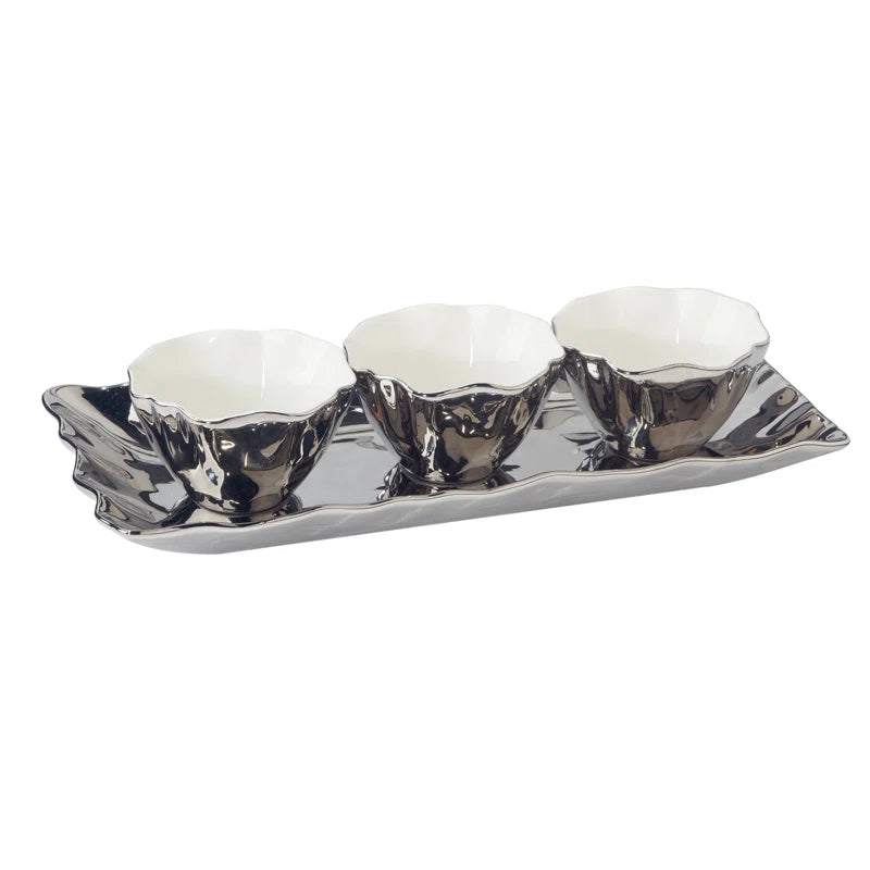 Coast 4Pc Tray and Condiment Bowls 14.25In X 6In