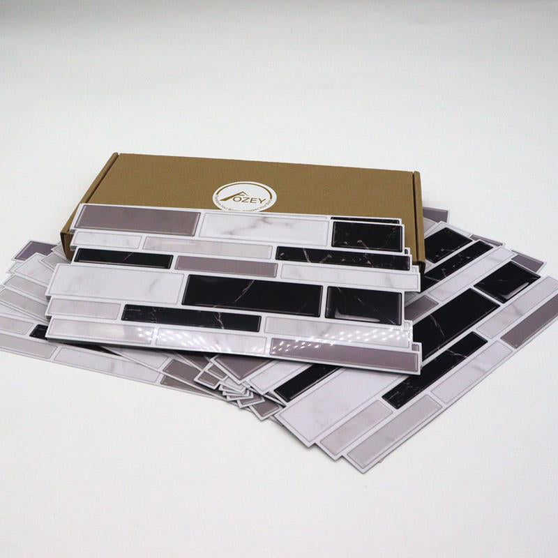 Aozey Marble Pattern Wall Sticker, 26 Pcs Backsplash Stick Tiles, Self-Adhesive Wall Stickers, Peel & Stick Wall Decal, Kitchen Bathroom Wall Decor Decorative Decorations Supplies Stars Ornaments