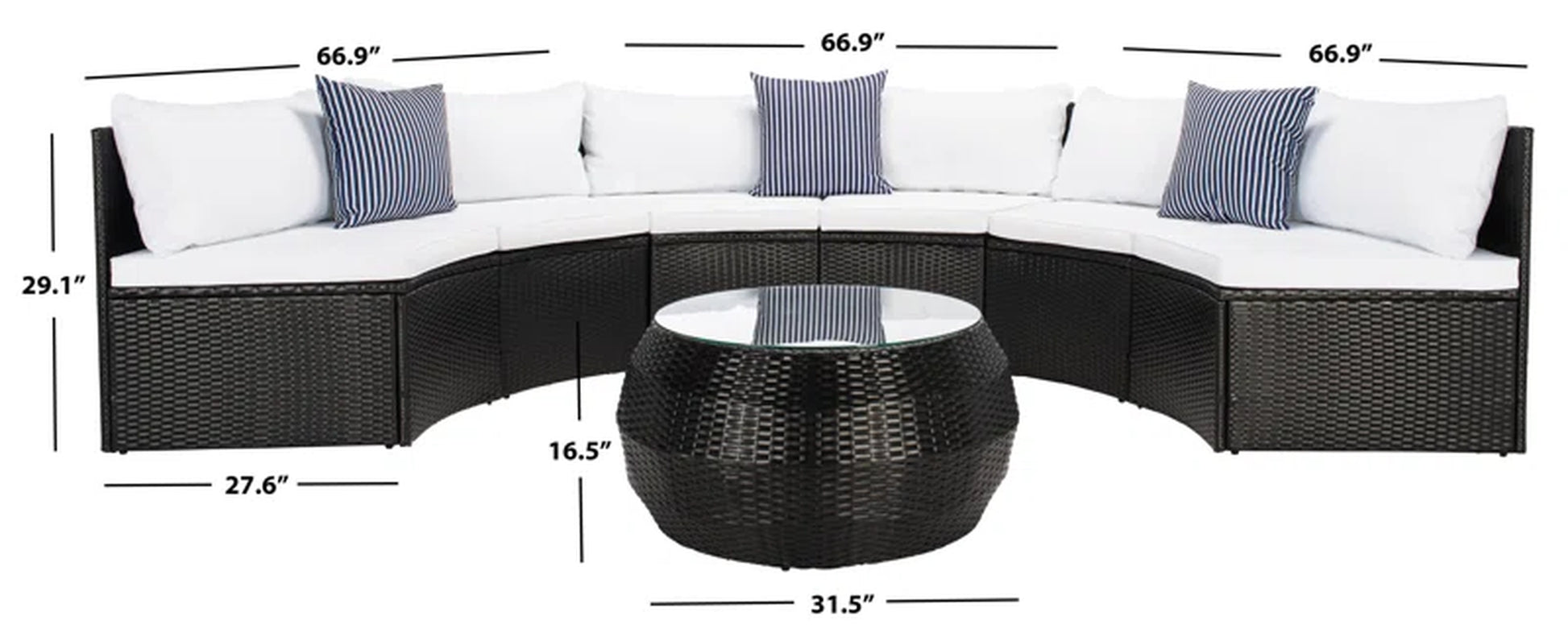 Cabble Wicker 6 - Person Patio Conversation Set with Cushions