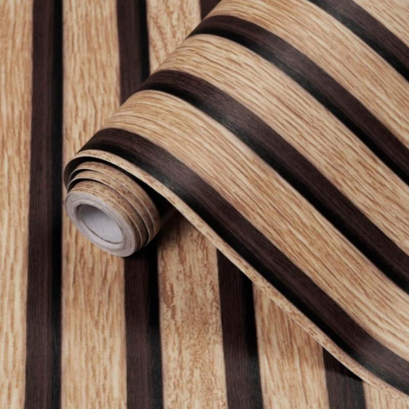 Wood Slat Pattern Wallpaper, 1 Count Self Adhesive Waterproof Wallpaper, Removable Vinyl Wall Decor for Bedroom, Living Room, Kitchen Decor