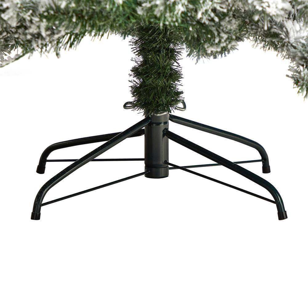 7 Ft. Pre-Lit Flocked Austria Fir Artificial Christmas Tree with 400 Warm White LED Lights and 1063 Bendable Branches