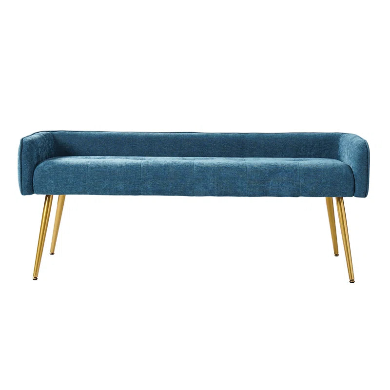 Millbury Polyester Upholstered Bench with Metal Leg