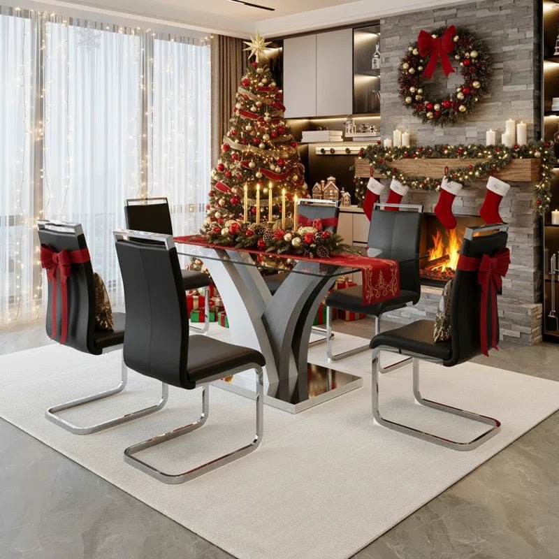 Modern Tempered Glass Dining Set -