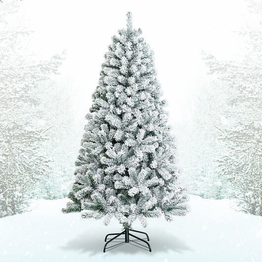 9 Feet Artificial Christmas Tree with Premium Snow Flocked Hinged B593-CM22067CM22069-1