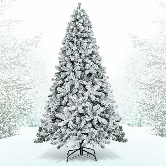 9 Feet Artificial Christmas Tree with Premium Snow Flocked Hinged B593-CM22067CM22069-6