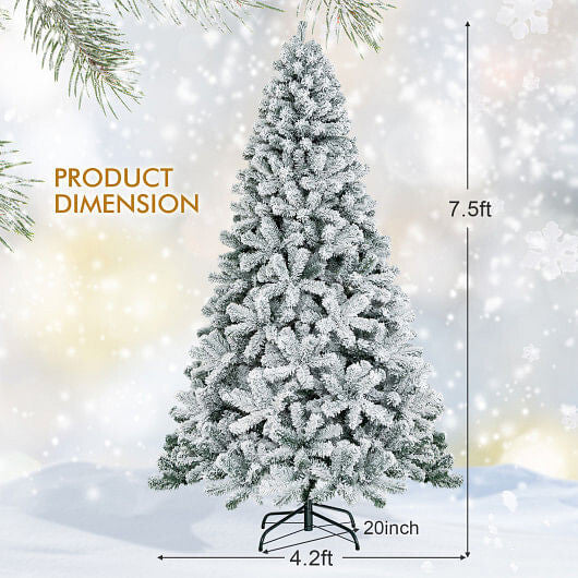 9 Feet Artificial Christmas Tree with Premium Snow Flocked Hinged B593-CM22067CM22069-7