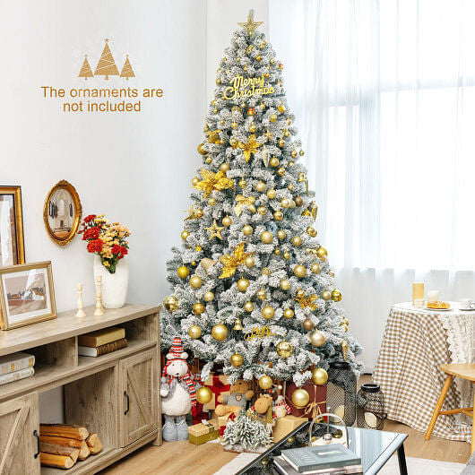 9 Feet Artificial Christmas Tree with Premium Snow Flocked Hinged B593-CM22067CM22069-10