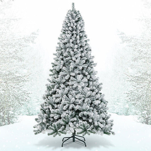 9 Feet Artificial Christmas Tree with Premium Snow Flocked Hinged B593-CM22067CM22069-11