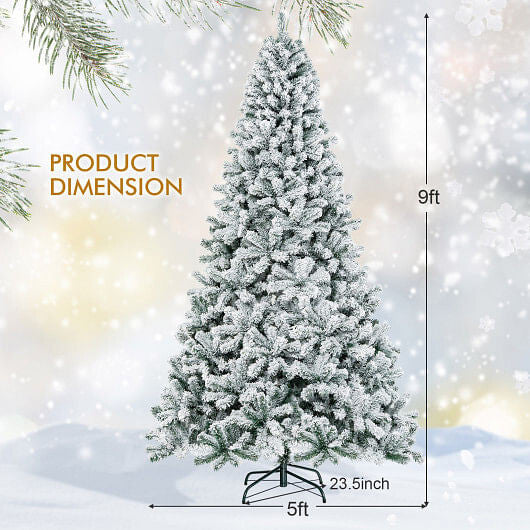 9 Feet Artificial Christmas Tree with Premium Snow Flocked Hinged B593-CM22067CM22069-12