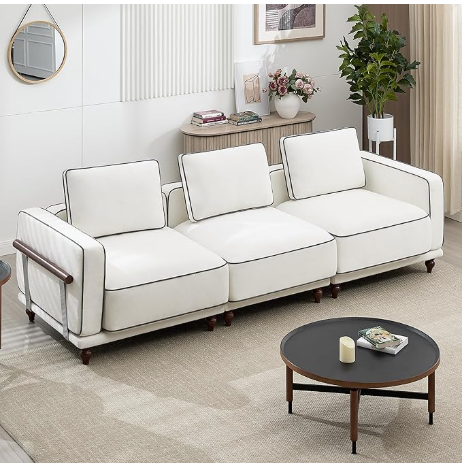 Modular Sectional U-Shaped Couch with 2 Movable Ottoman Chenille Black