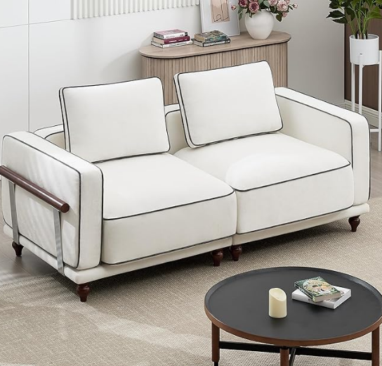 Modular Sectional U-Shaped Couch with 2 Movable Ottoman Chenille Black