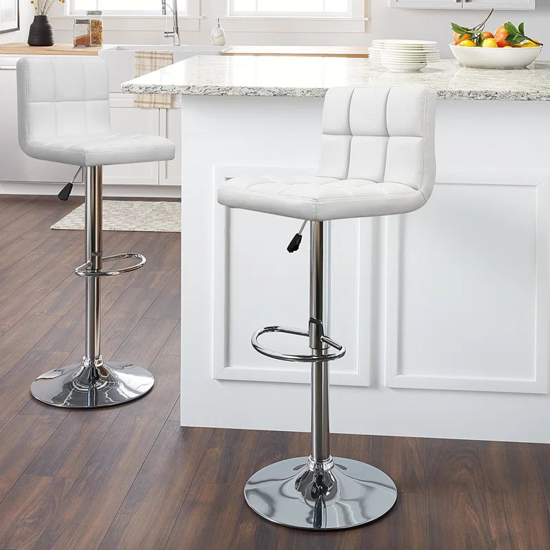 Everything Home Swivel Upholstered Counter Stool with Metal Frame