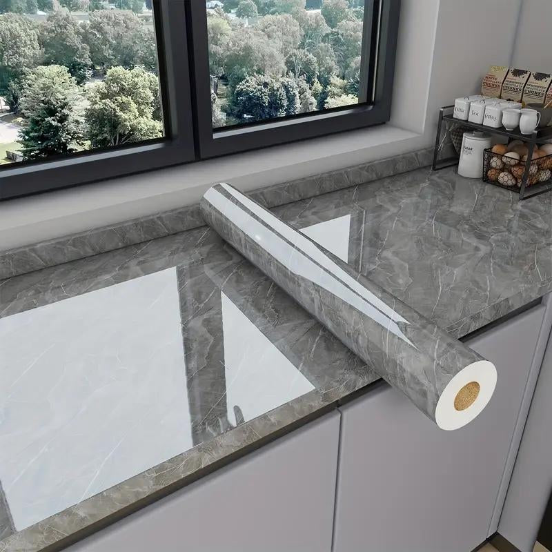 Marble Pattern Wallpaper, Self Adhesive Wall Sticker, Waterproof & Oil-Proof Wall Decal, Wall Decor for Home Kitchen Living Room Bedroom