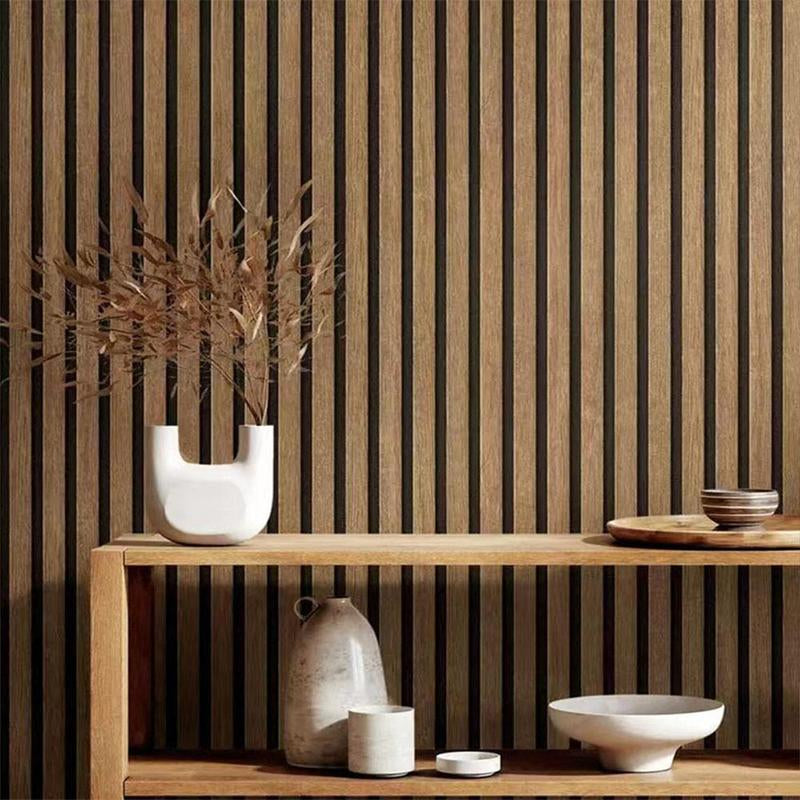 Wood Slat Pattern Wallpaper, 1 Count Self Adhesive Waterproof Wallpaper, Removable Vinyl Wall Decor for Bedroom, Living Room, Kitchen Decor