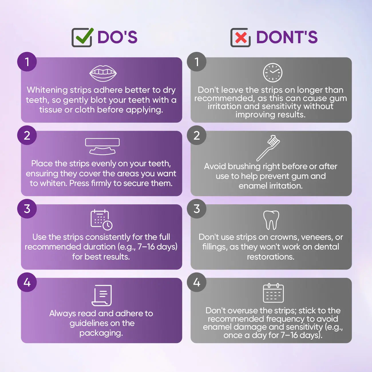 【Y】Easyes Purple Non-Slip Teeth Whitening Strips - Enamel Safe & Sensitivity Free 7/14 Whitening Sessions Combining Whitening and Colour Correction Residue-Free Non-Slip Dry Strip Technology