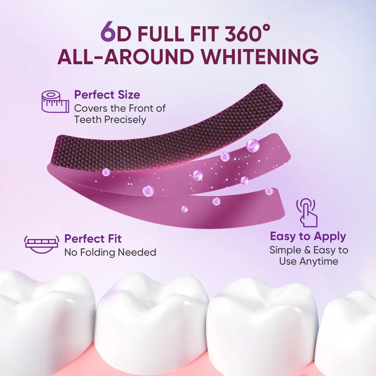 【Y】Easyes Purple Non-Slip Teeth Whitening Strips - Enamel Safe & Sensitivity Free 7/14 Whitening Sessions Combining Whitening and Colour Correction Residue-Free Non-Slip Dry Strip Technology