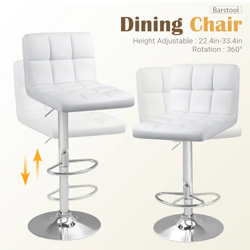 Everything Home Swivel Upholstered Counter Stool with Metal Frame