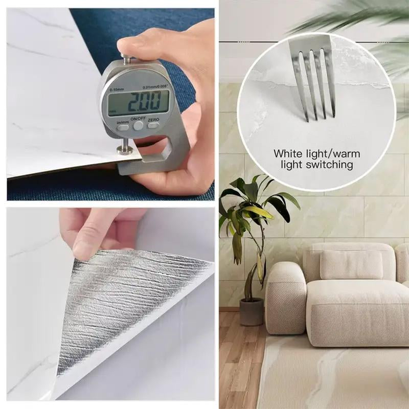 Self Adhesive Marble Pattern Wall Sticker, 20Pcs Waterproof & Heat Resistant Wall Decal, Wall Decor for Home Kitchen & Bathroom