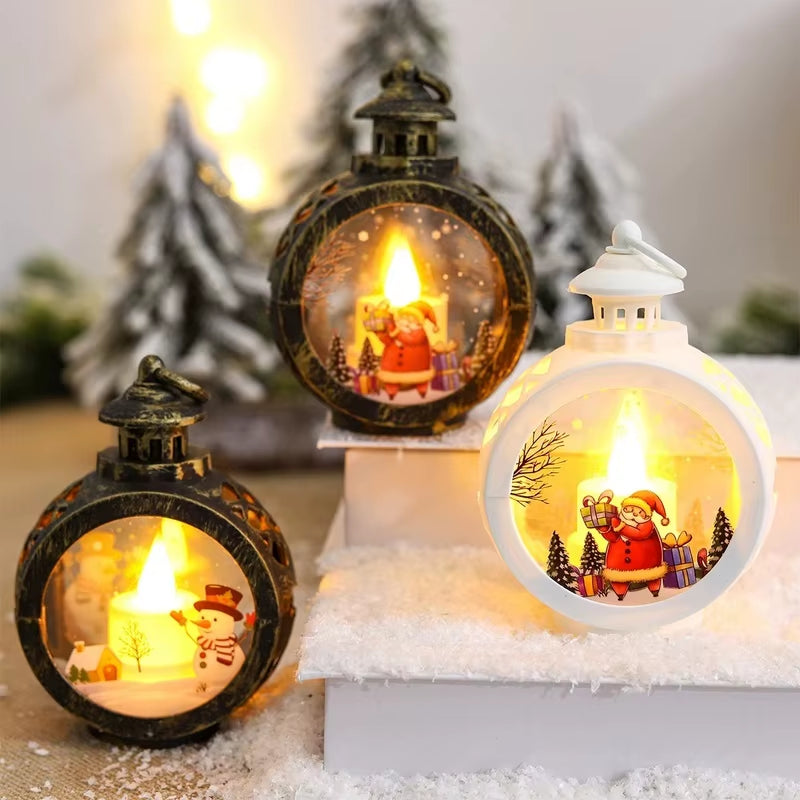 Christmas round Wind Light Merry Christmas Decoration for Home Ornaments Xmas Gift New Year